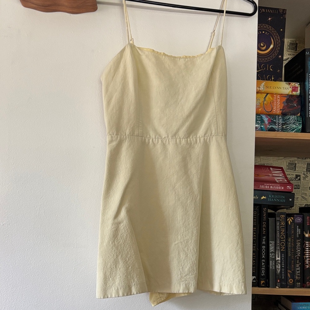 Zara Cream Mini Dress with Spaghetti Straps